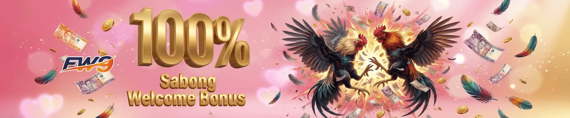 FW9Ph 100% Sabong Welcome Bonus – Double Your First Deposit